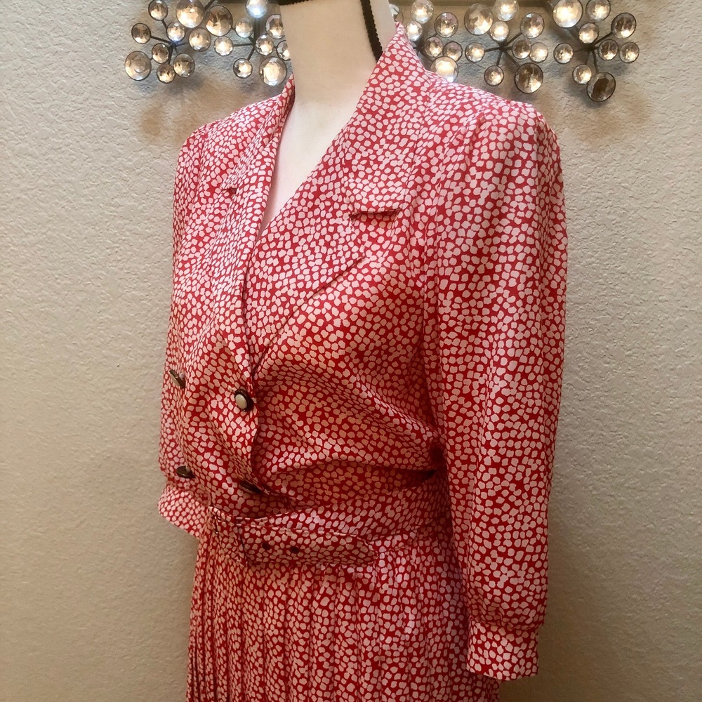 Brell Originals Dress Womens 10 80s Polka Dot Light Weight Red and White Retro - Picture 3 of 10